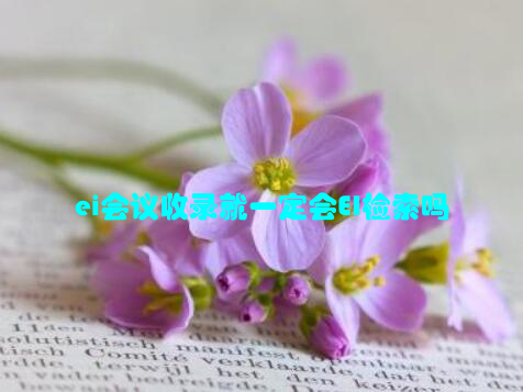 ei会议收录就一定会EI检索吗