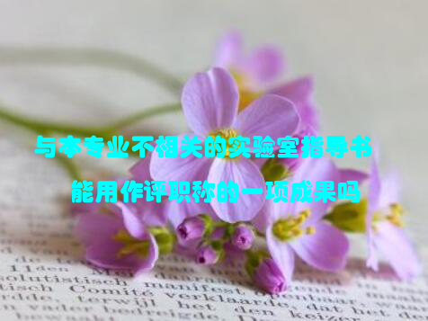 与本专业不相关的实验室指导书能用作评职称的一项成果吗
