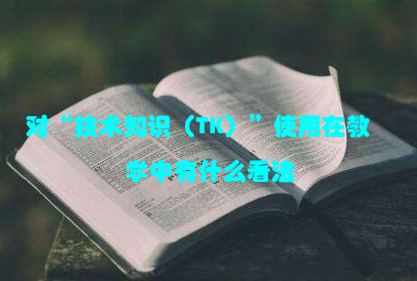 对“技术知识（TK）”使用在教学中有什么看法