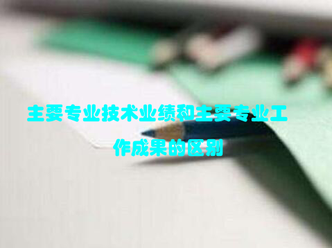 主要专业技术业绩和主要专业工作成果的区别