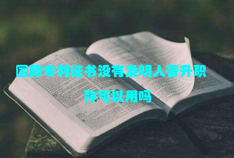国际专利证书没有发明人晋升职称可以用吗