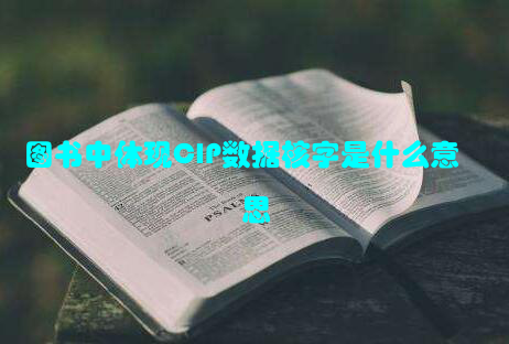 图书中体现CIP数据核字是什么意思