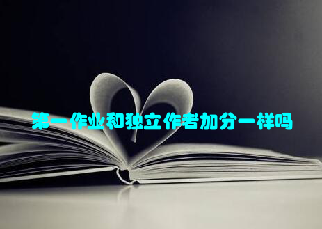 第一作业和独立作者加分一样吗
