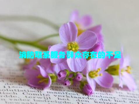 消防联系服务群众存在的不足